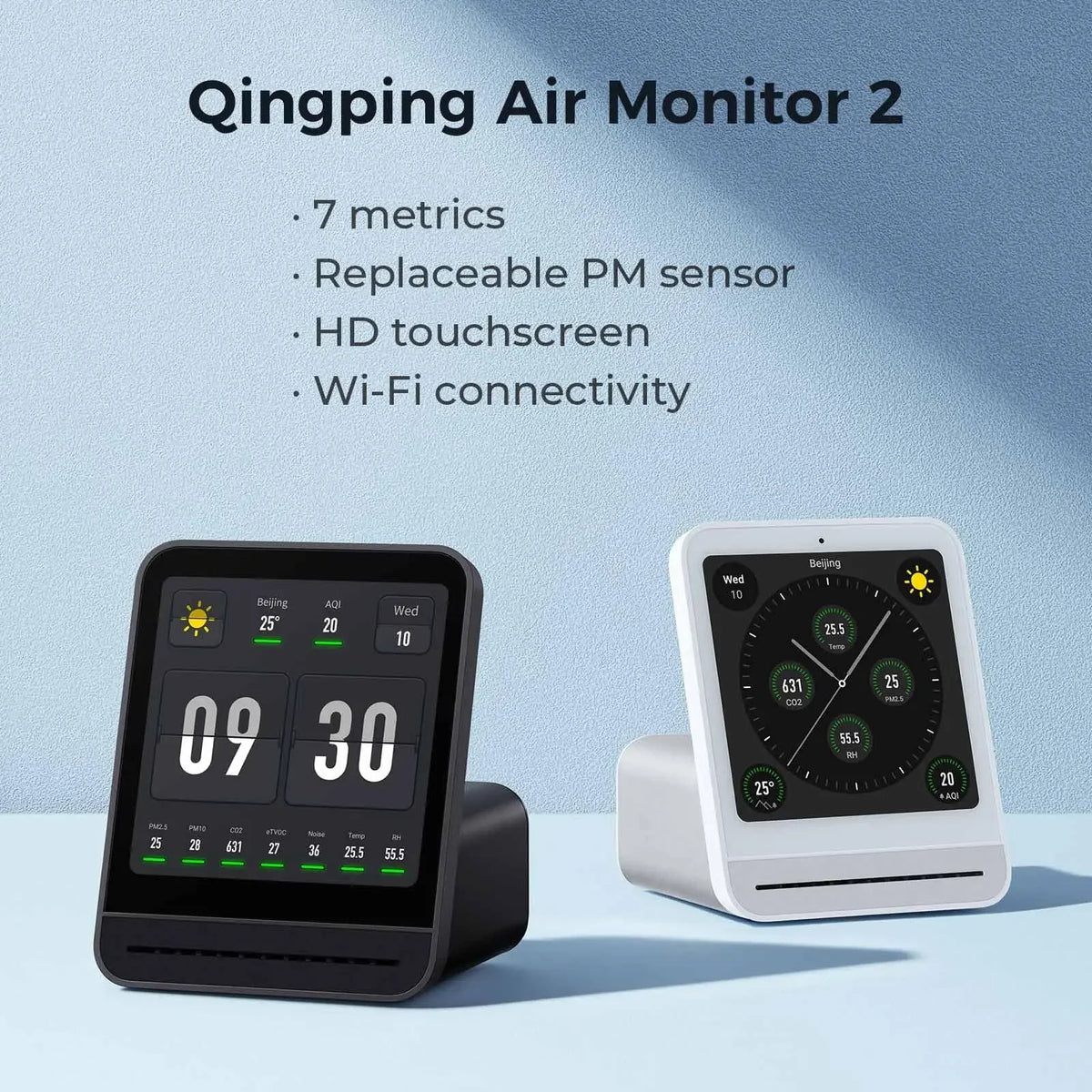 Touchscreen Indoor Air Quality Monitor with Temperature and Humidity