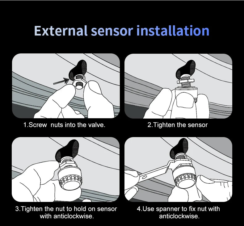 Gold Solar Wireless TPMS with 6 External Sensors
