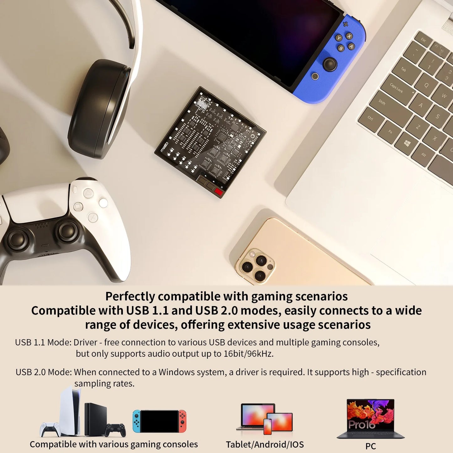 Portable Hi-Res USB DAC Headphone Amp with DSD256 Support