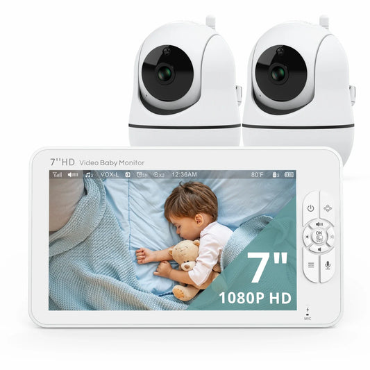 Portable 7" Video Baby Monitor with Zoom and Tilt