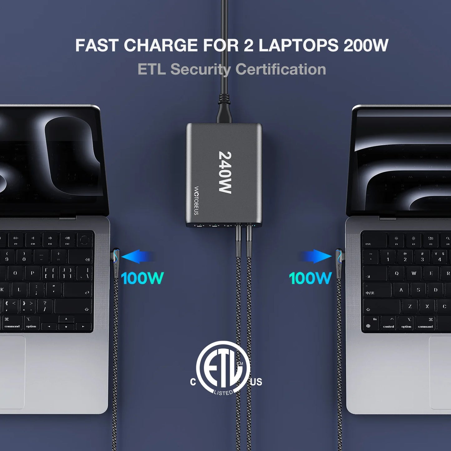 240W GaN 5-Port USB C Fast Charger with 5A Cable