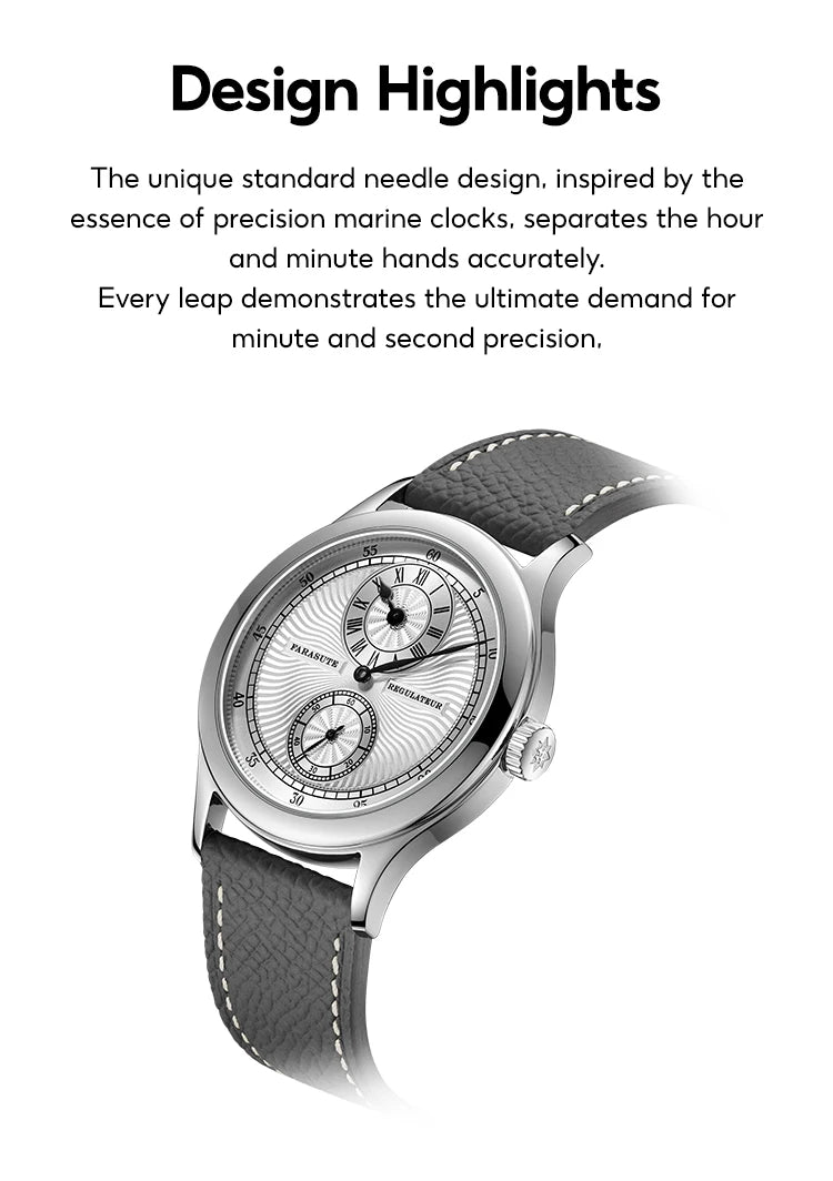Automatic Regulator Men’s Watch Sapphire Crystal Silver Finish