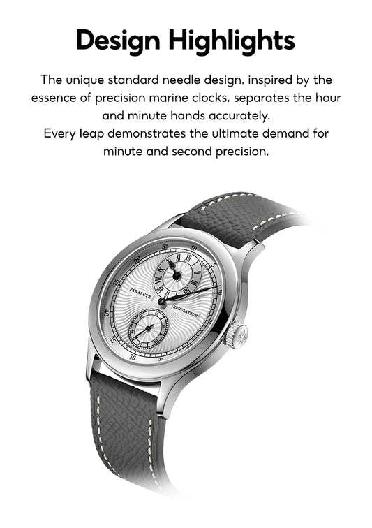 Automatic Regulator Men’s Watch Sapphire Crystal Silver Finish