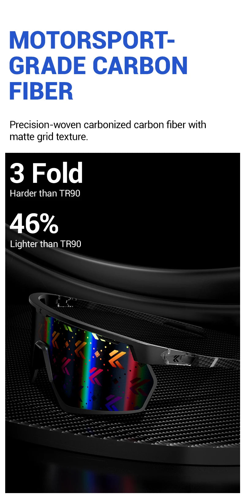 Photochromic Cycling Sunglasses Carbon Fiber UV400 Lightweight