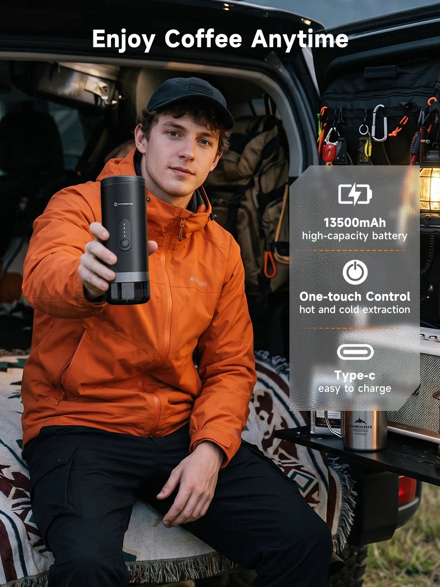 Portable Heated Espresso Coffee Maker with Bottomless Portafilter