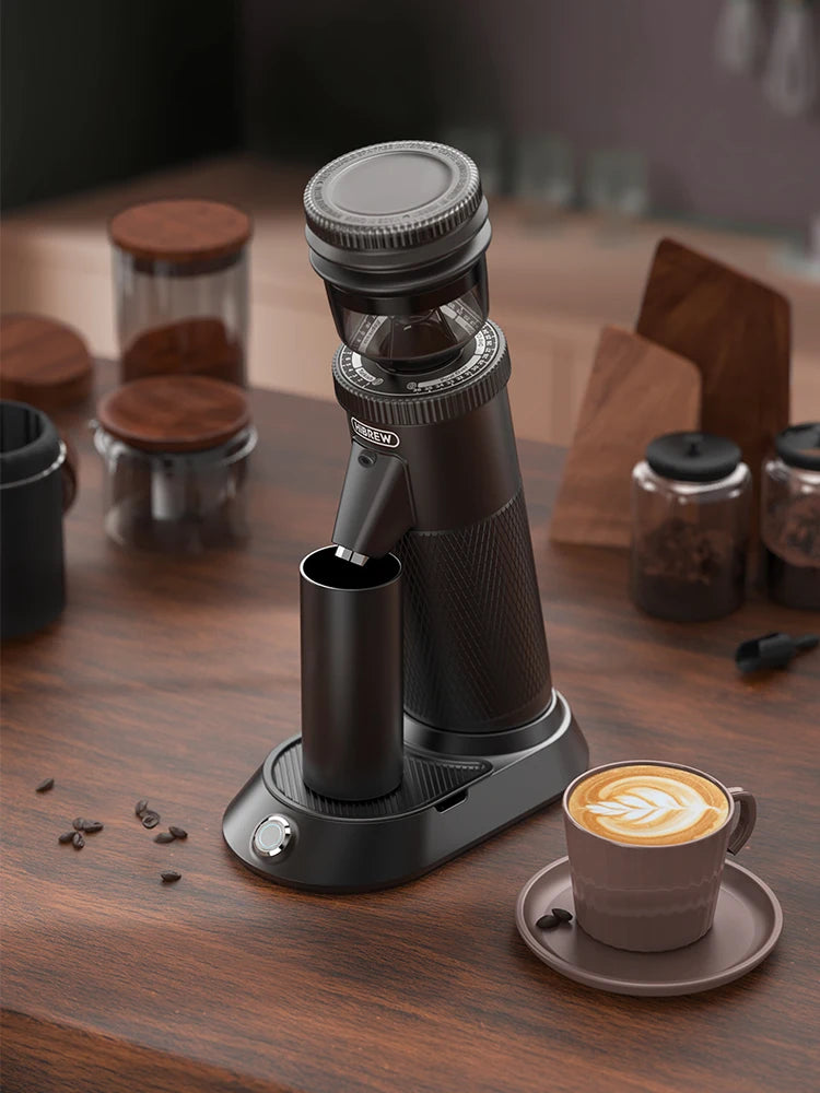 Portable Electric Burr Coffee Grinder Compact 48mm Black