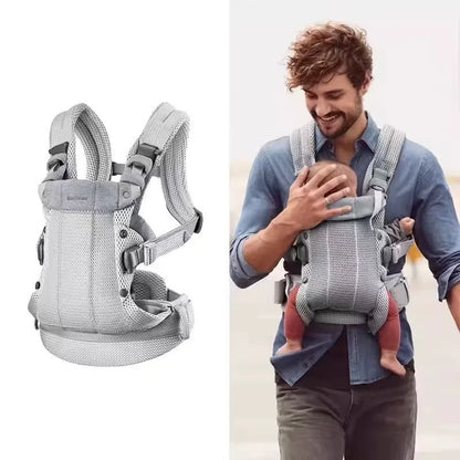 Breathable Mesh Baby Carrier Grey 360 Ergonomic Design