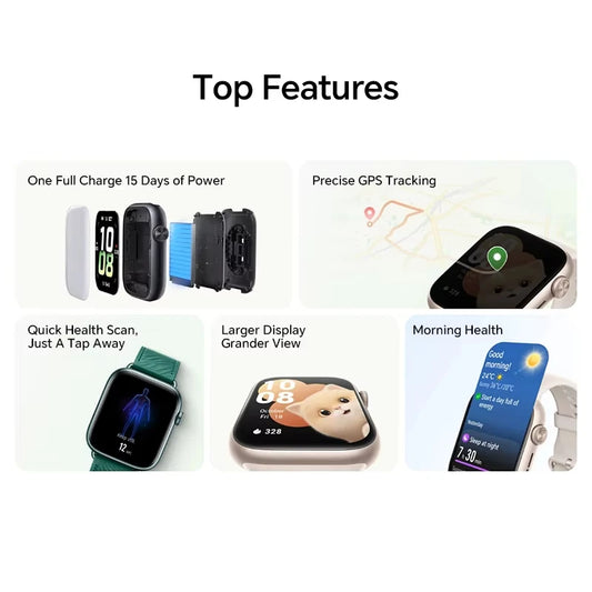 Smartwatch 1.85" AMOLED with Heart Rate & Sleep Tracker