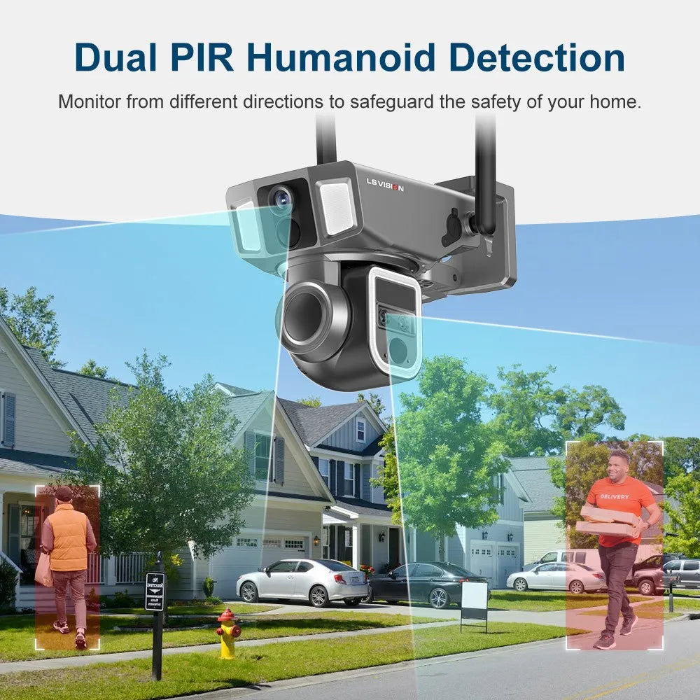 4G Solar Powered 4K Outdoor Security Camera Dual Screen