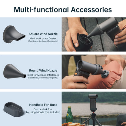 Portable Turbo Handheld Fan with 100 Speeds and LED Display