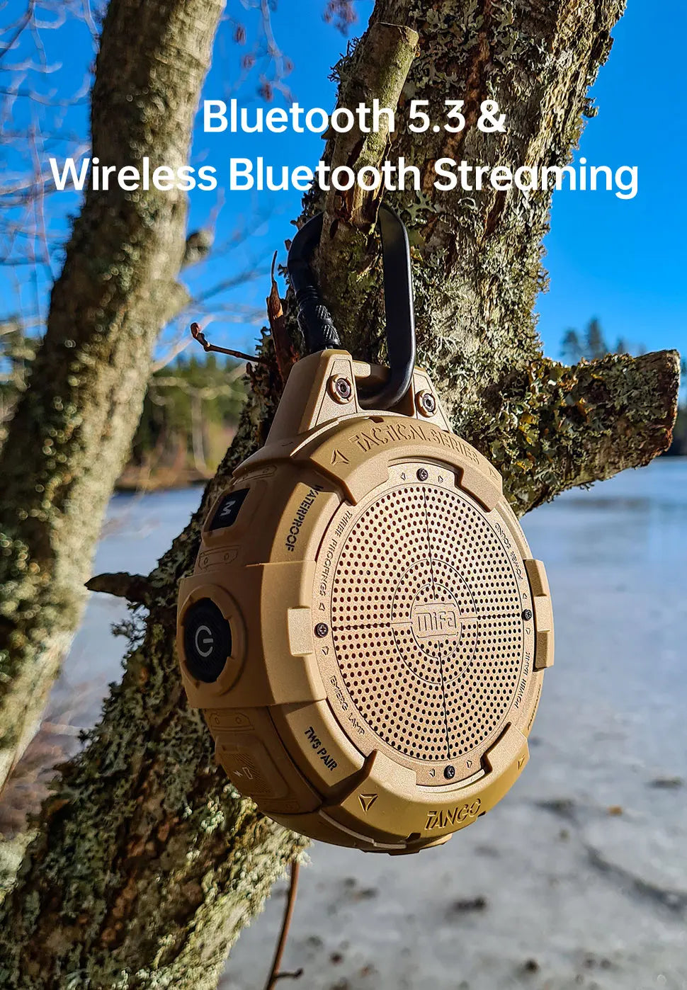 Rechargeable Shockproof Bluetooth Speaker Waterproof 25-Hour Battery Brown