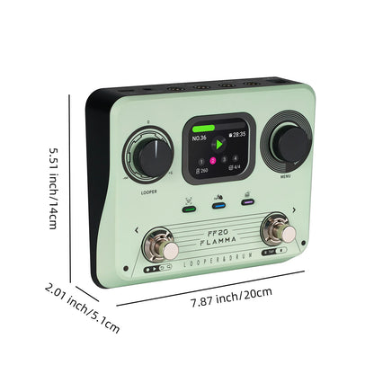 Compact Guitar Looper Pedal with 220 Rhythms and Headphone Jack