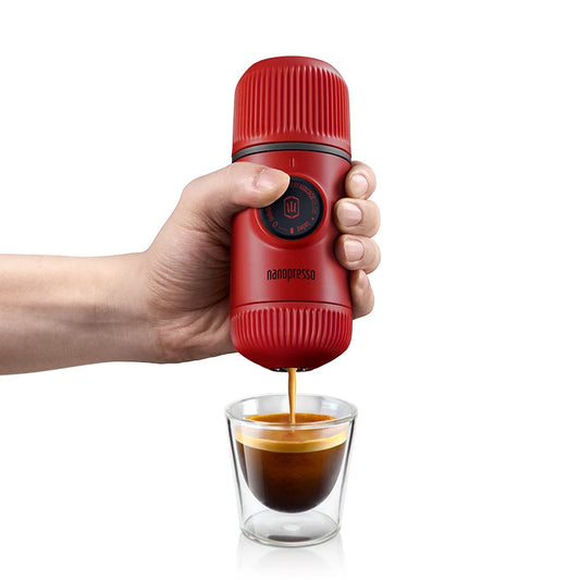Compact Handheld Espresso Coffee Maker 18 Bar Pressure Red