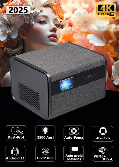 Portable 1080P 4K Smart Projector with Autofocus