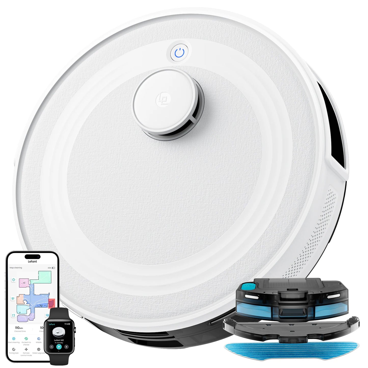5500Pa Robot Vacuum Cleaner Laser Mapping for Carpets Pet Hair
