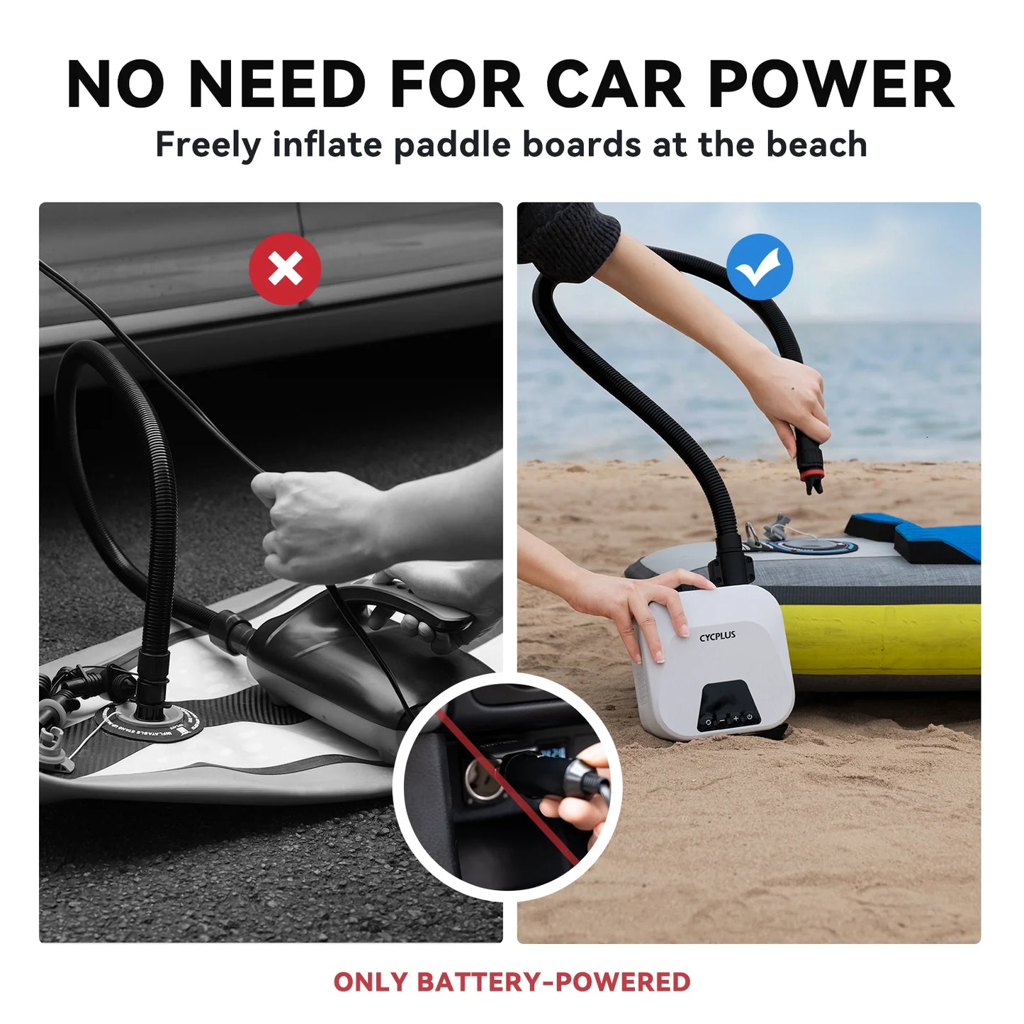 Smart Electric SUP Air Pump 2600mAh Portable Rechargeable