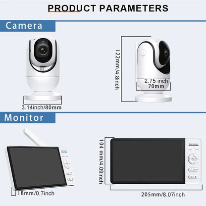 7 Inch Wireless Baby Monitor with Two Way Night Vision