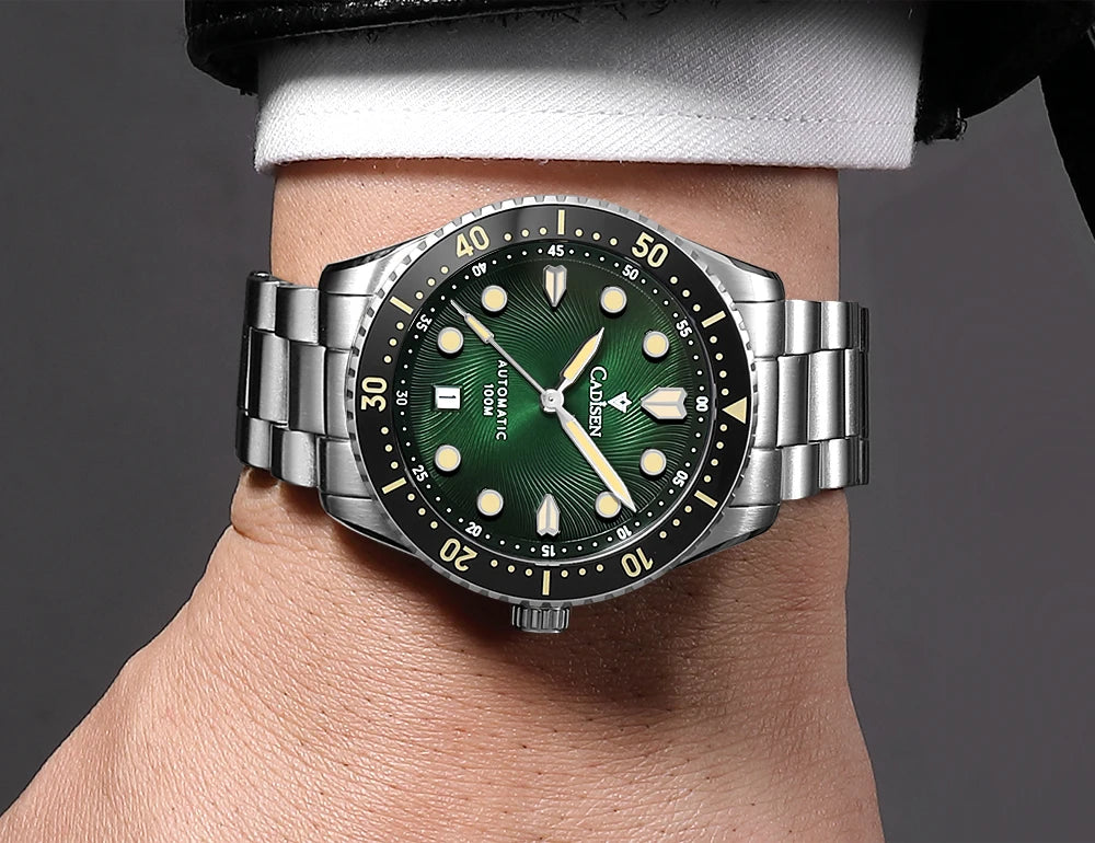 Men’s Automatic Watch Sapphire Crystal 100M Waterproof Green