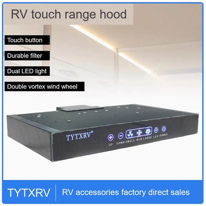 Compact 12V Camper Range Hood Touch Control Small
