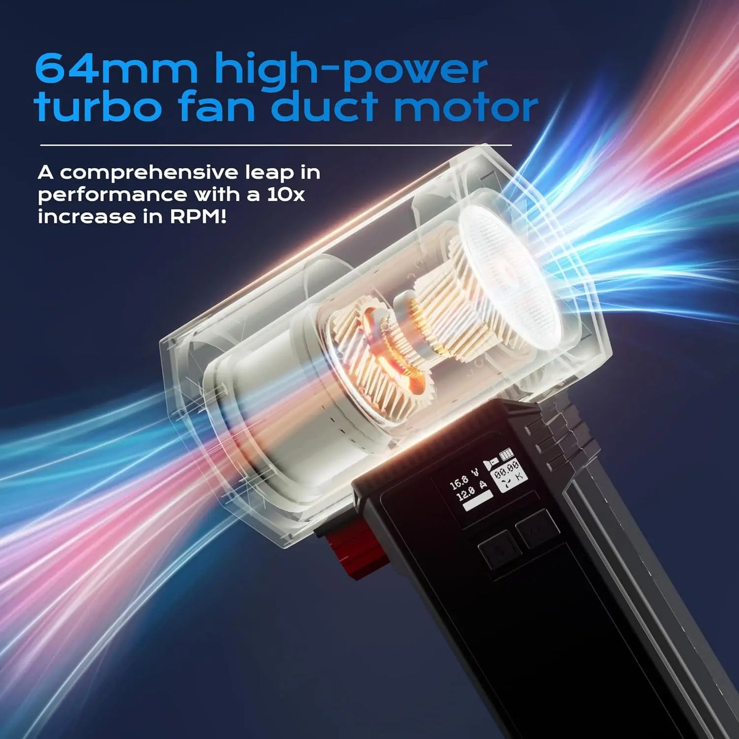 Powerful Handheld Turbo Air Blower with LED Light