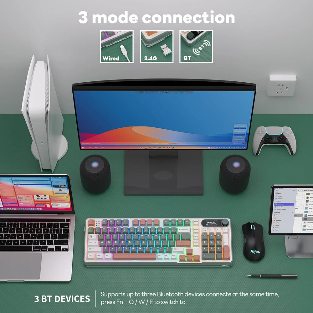 Wireless Gaming Keyboard Brown Switch Light Cloud Layout