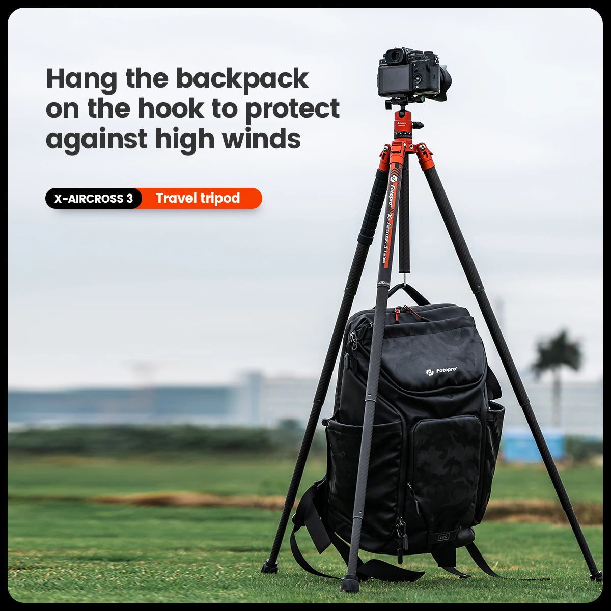 Portable Carbon Fiber Tripod for DSLR and Mirrorless Cameras Orange