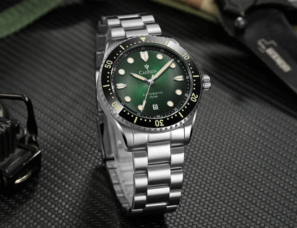 Men’s Automatic Watch Sapphire Crystal 100M Waterproof Green