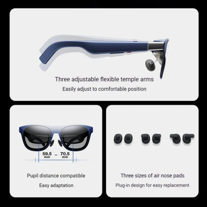 AR Smart Glasses 1200p 700nits 52 Degree FOV 3DoF Display