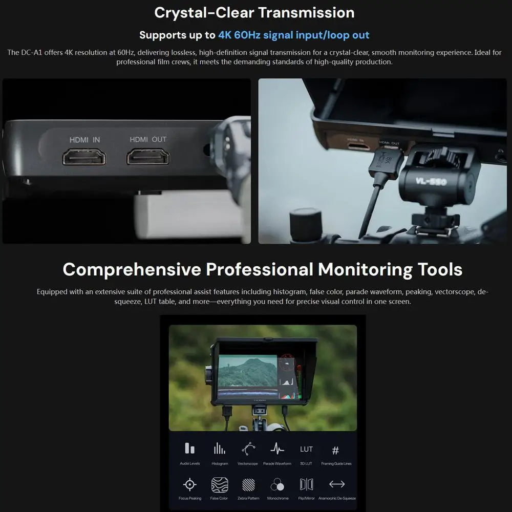 7 Inch 4K Video Field Monitor 2800nit Touchscreen
