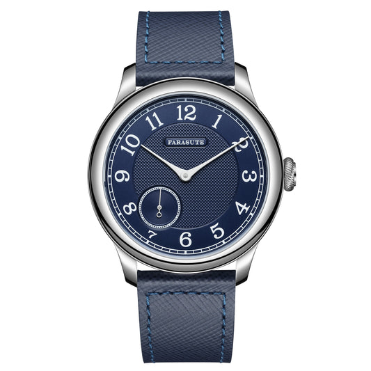 Blue Manual Mechanical Vintage Watch  Small Seconds