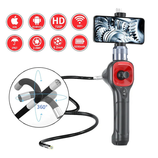 6.2mm Articulating Endoscope Camera with 6 LED Lights