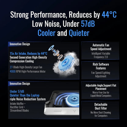 Laptop Cooling Stand with Intelligent Variable Frequency Fan