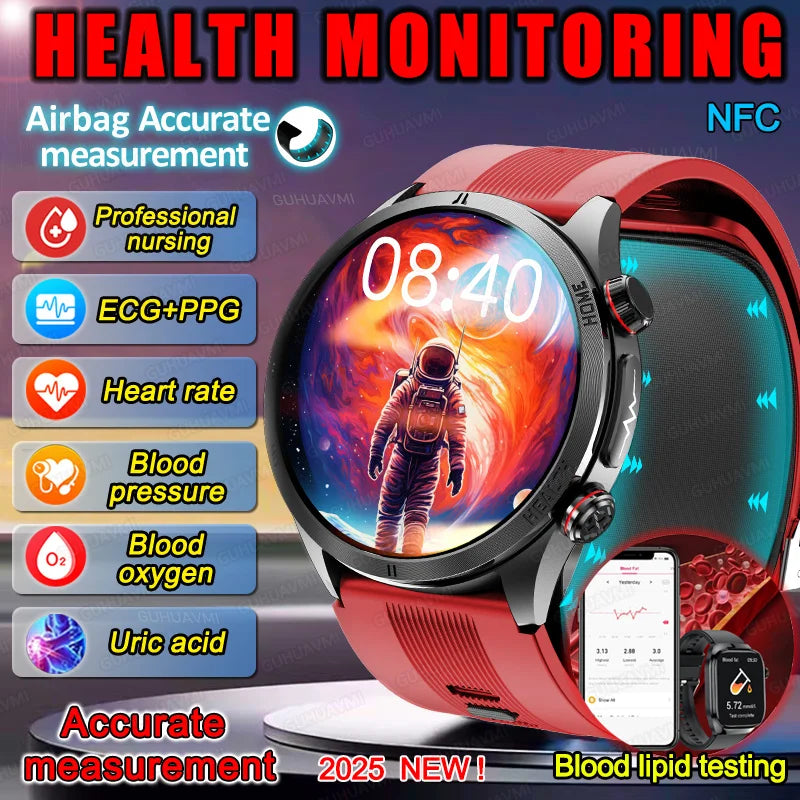 Smart Wellness ECG Watch Red