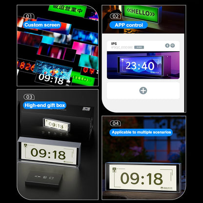 RGB Quantum Clock Night Light with APP and IPS Display