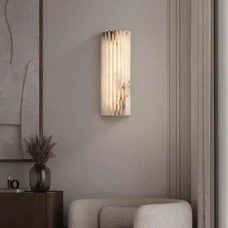 45cm Marble LED Wall Light with Soft Natural Illumination