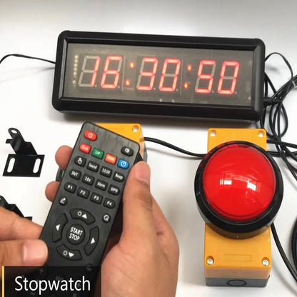 LED Sports Timer with 3 Push Buttons and Remote