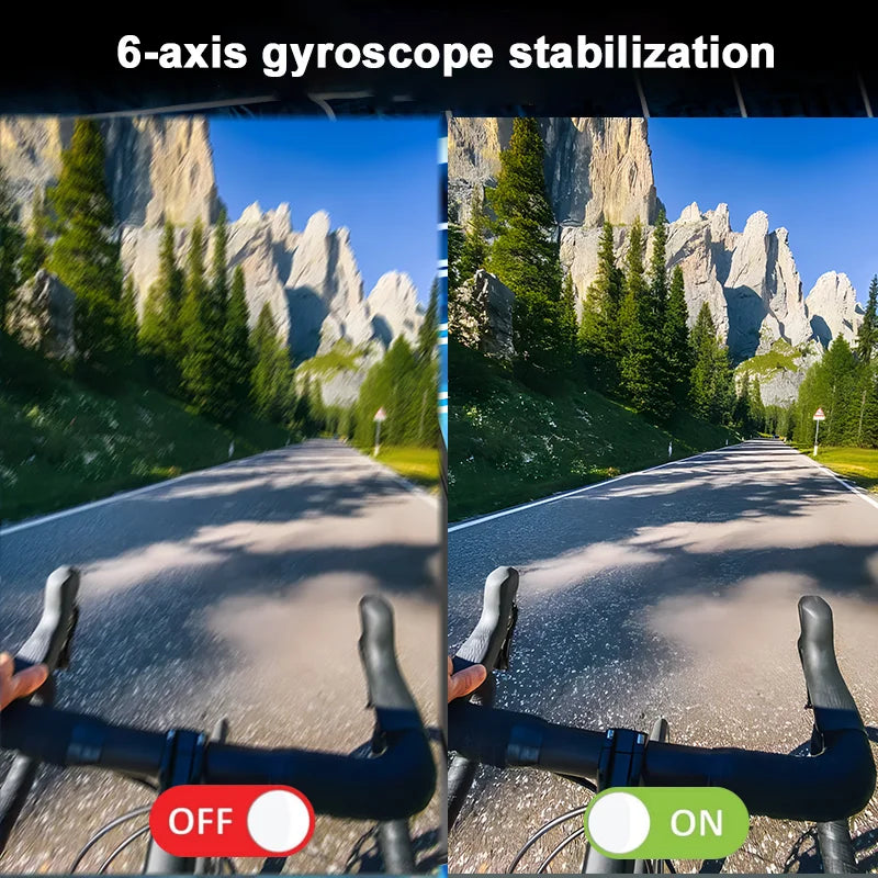 Compact 4K Pocket Cam with 6-Axis Gyro Stabilizer