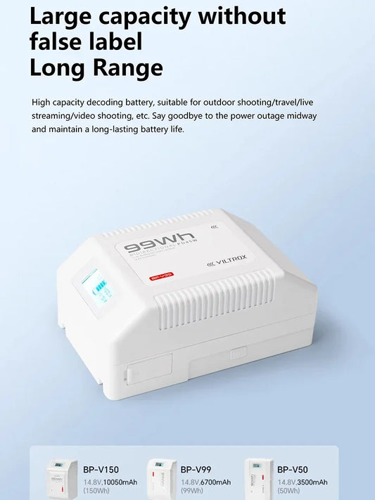 High Capacity 99Wh V Lock Battery Portable Power