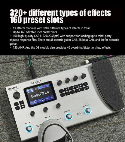 Guitar Multi-Effects Pedal with LCD Looper Drum Machine