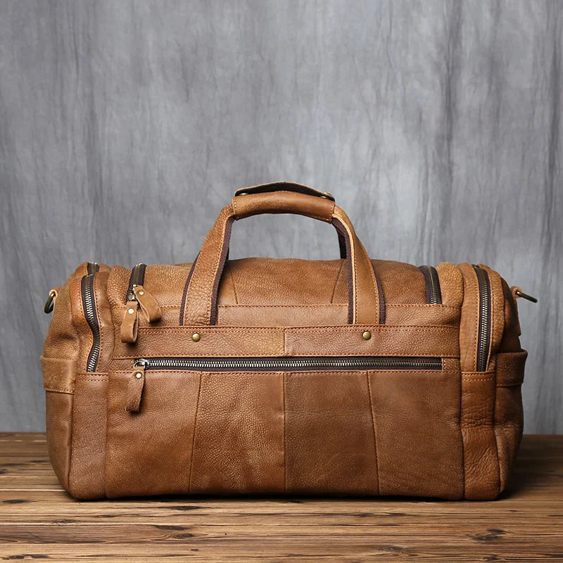 Vintage Brown Leather Laptop Bag Retro Travel Messenger Carry