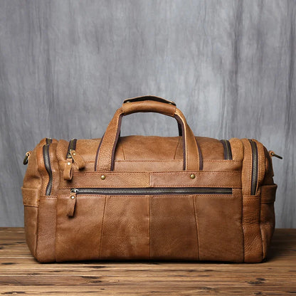 Vintage Brown Leather Laptop Bag Retro Travel Messenger Carry