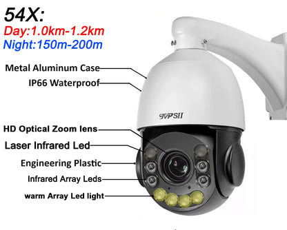 8MP 4K WiFi PTZ Camera with High-Speed Zoom