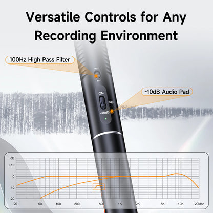 Professional XLR Shotgun Microphone for Video Recording