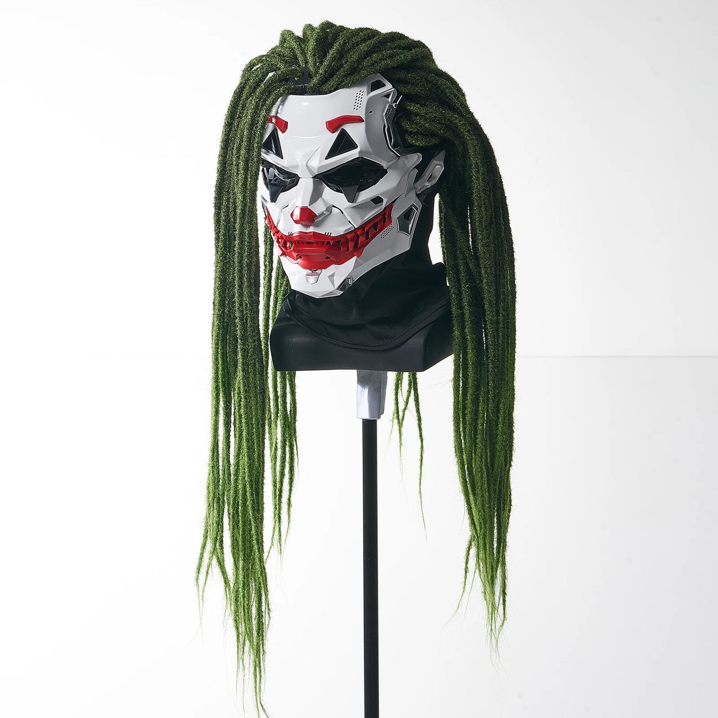 Halloween Cyberpunk Clown Mask with Braided Hair