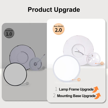 Black Smart LED Ceiling Light 50cm Dimmable App Remote