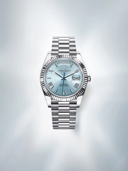 Luxury Automatic Mens Watch Sky Blue Dial