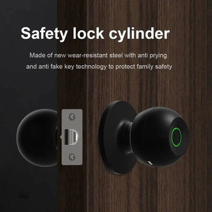 Silver Keyless Fingerprint Door Lock Rechargeable