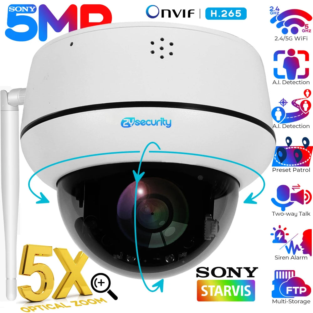 5MP Wireless Dome Security Camera 64GB