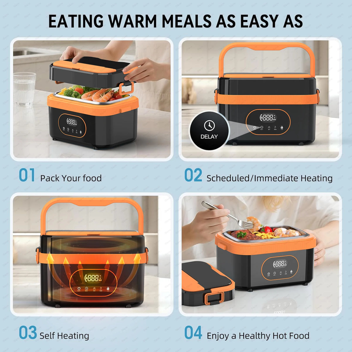 1.5L Electric Heated Lunch Box with LED Display