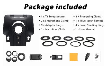 Portable Teleprompter with Glass Screen and Remote 11 Inch